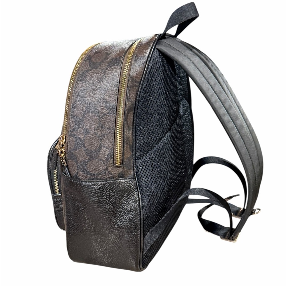 Coach Court Backpack Black Brown Signature Canvas 5671 - Picture 8 of 15